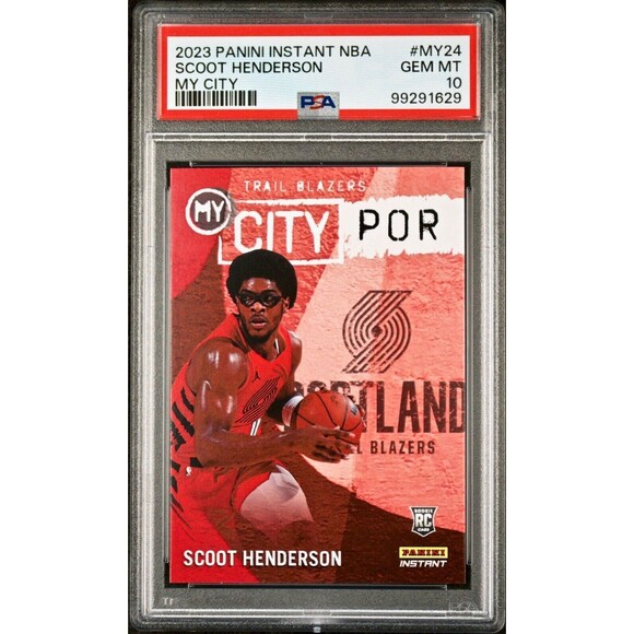 Scoot Henderson 2023 Panini MyCity Rookie NBA #MY-24 Basketball Card PSA 10 Gem - Picture 1 of 2